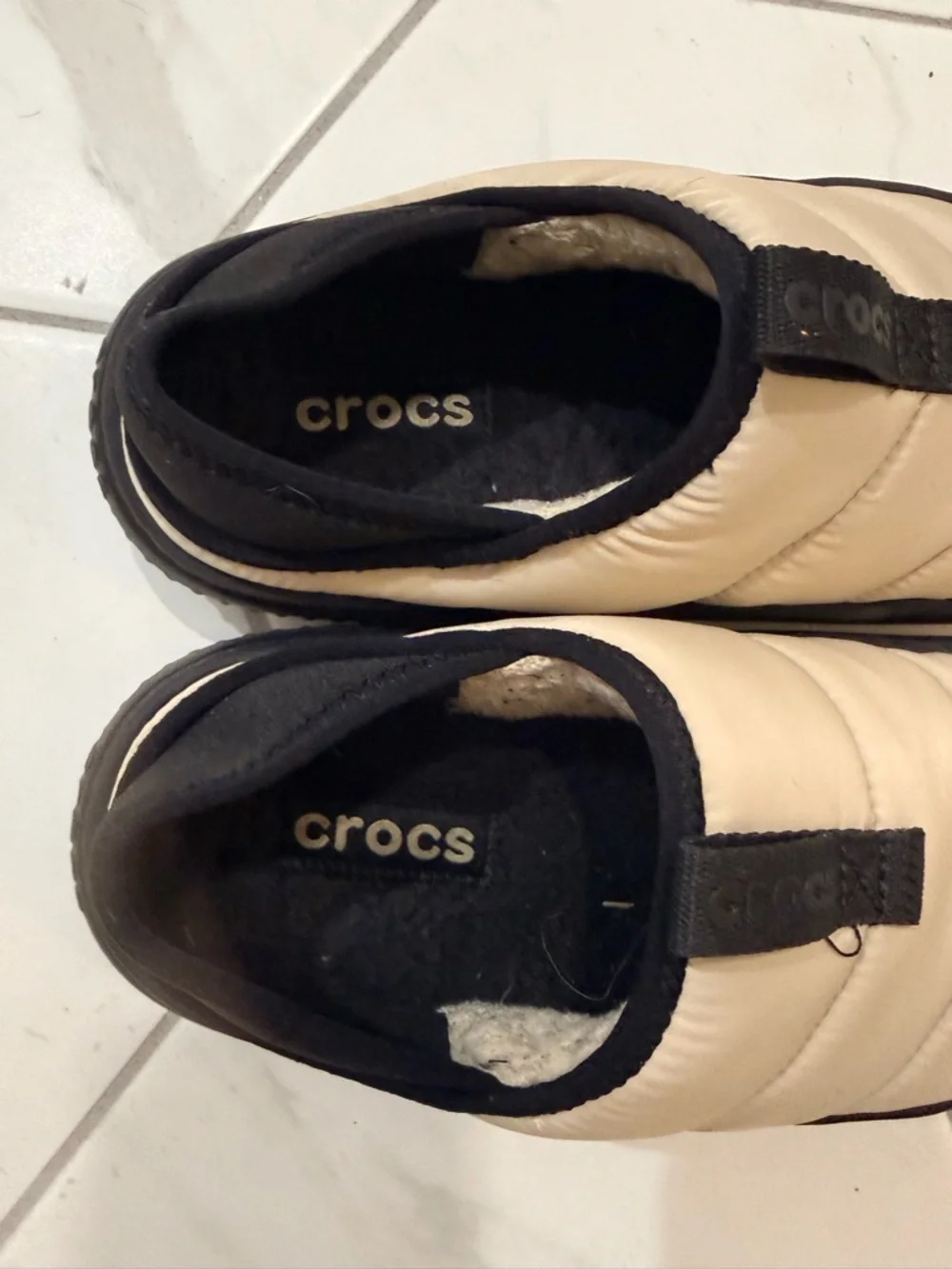 Crocs Kids Classic Puff Moc T Slip On Clogs Sherpa Lined Size 3 Warm Casual